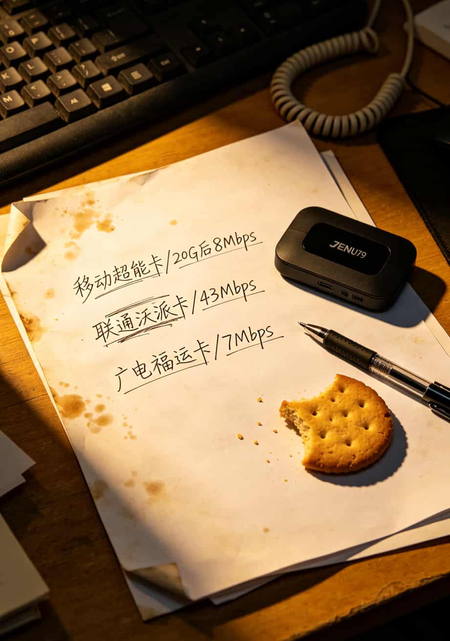 办了这么多流量卡,我彻底懂了:中兴随身WiFi想跑满速,90%靠这张卡 不同运营商流量卡网速对比数据图表