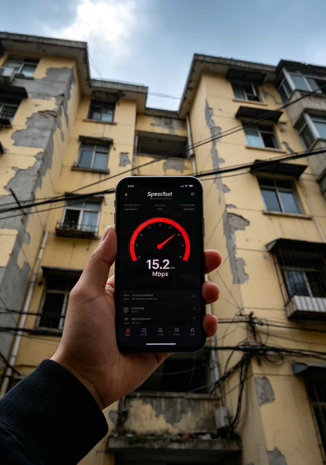 你还在搜“350g流量卡”?别被割韭菜了,先看这篇再掏钱 手机Speedtest测速截图,显示下载速度15Mbps
