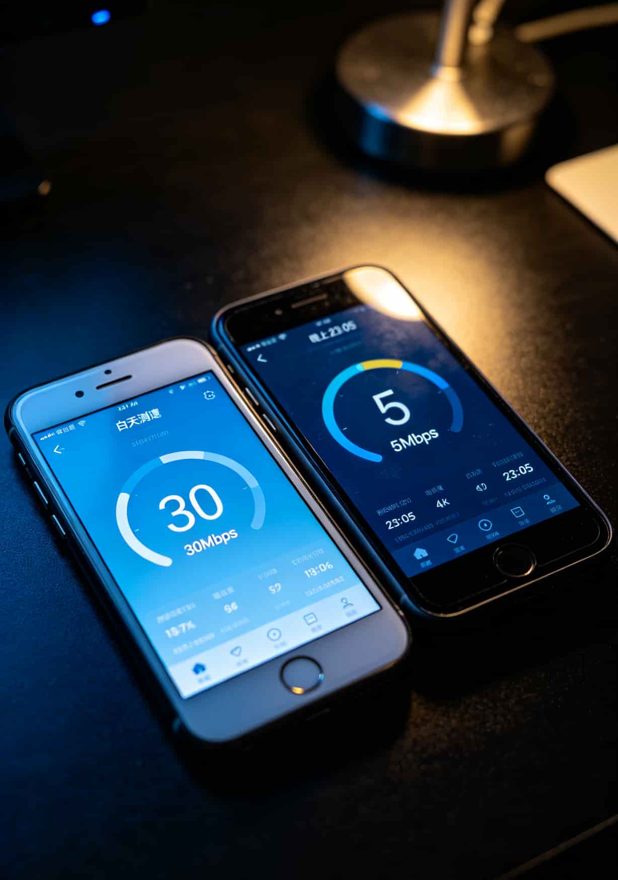 随身WiFi踩坑三年,esim卡流量充值前不看这篇真不行(内附10张实操图) 手机测速软件显示网速从30Mbps掉到5Mbps的对比截图