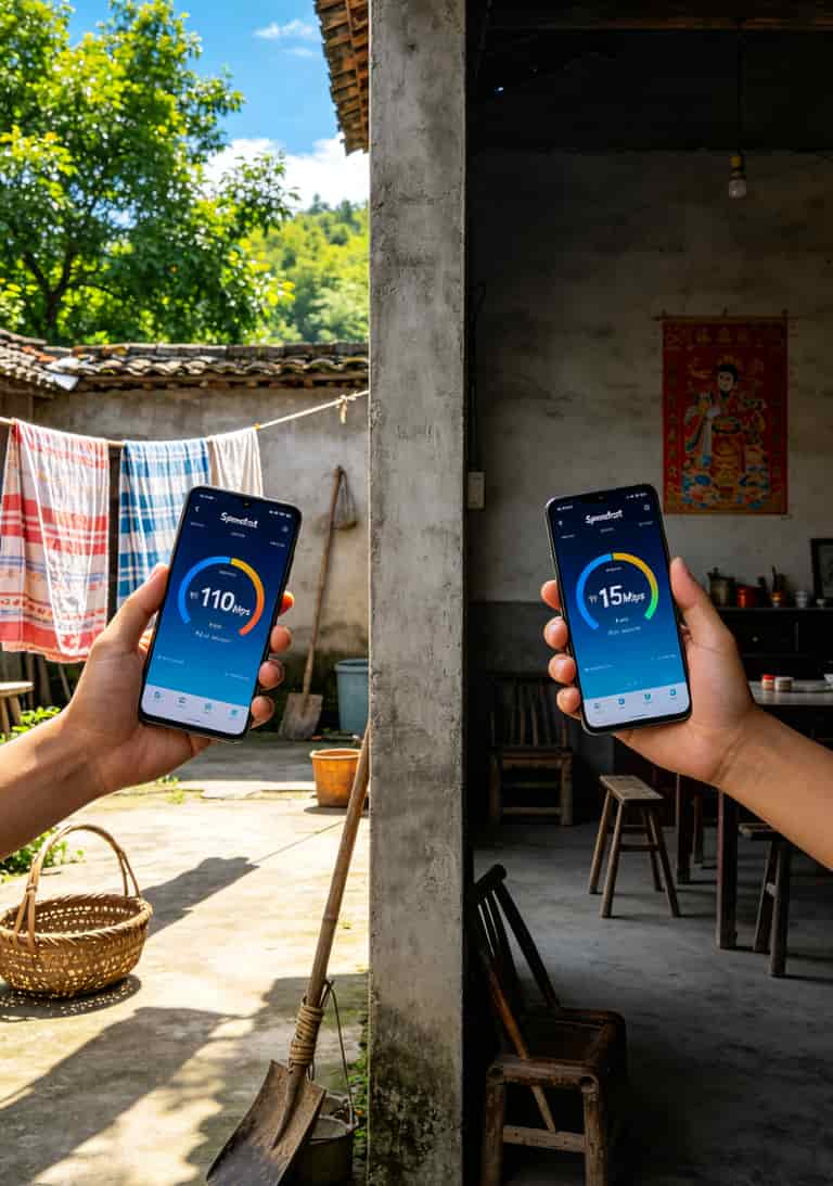 河南人买5g随身wifi,移动套餐这么选一年省600(血泪经验) Speedtest在室内室外不同位置测速结果对比