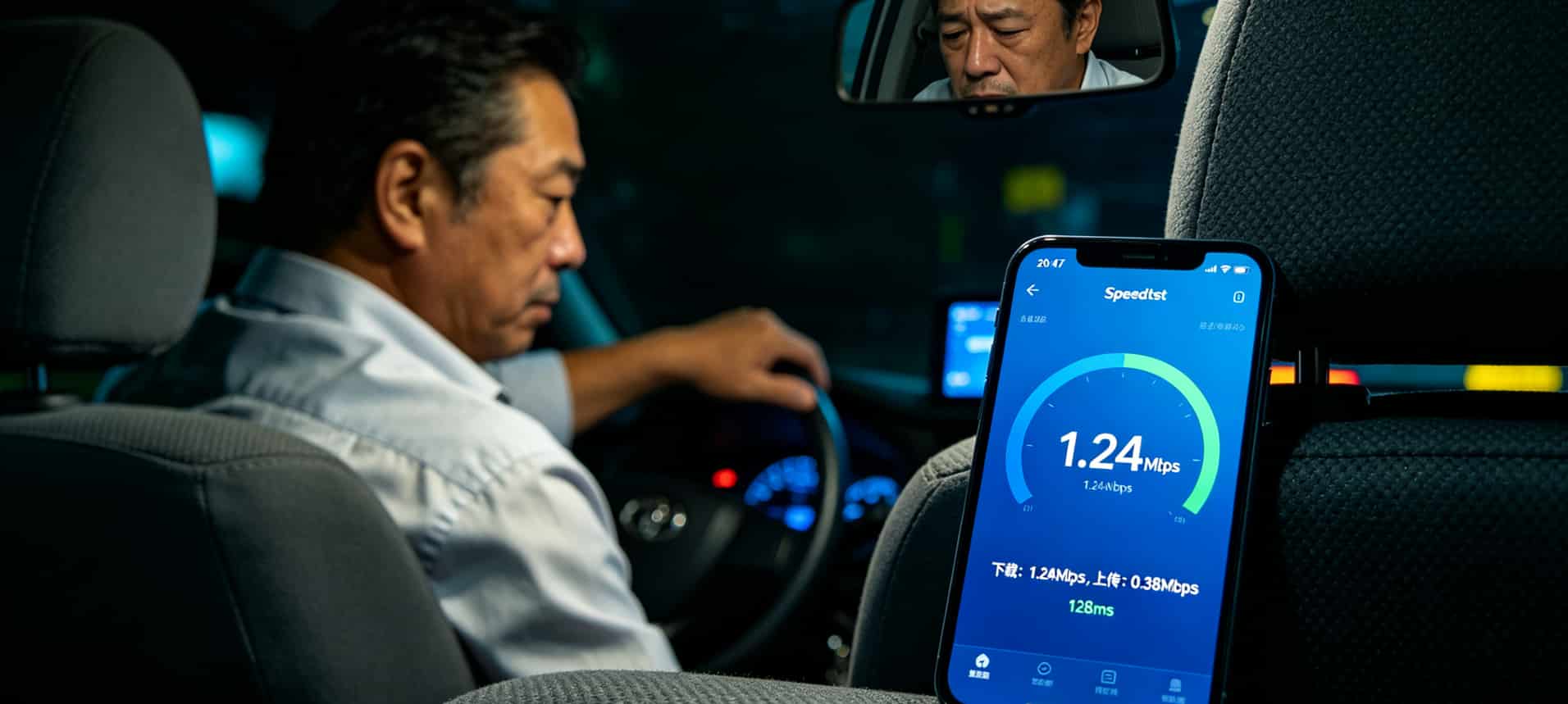 19元185G流量卡,是馅饼还是陷阱?先搞清楚宝马车内置流量卡在哪里 手机网速测试显示极低数值的截图