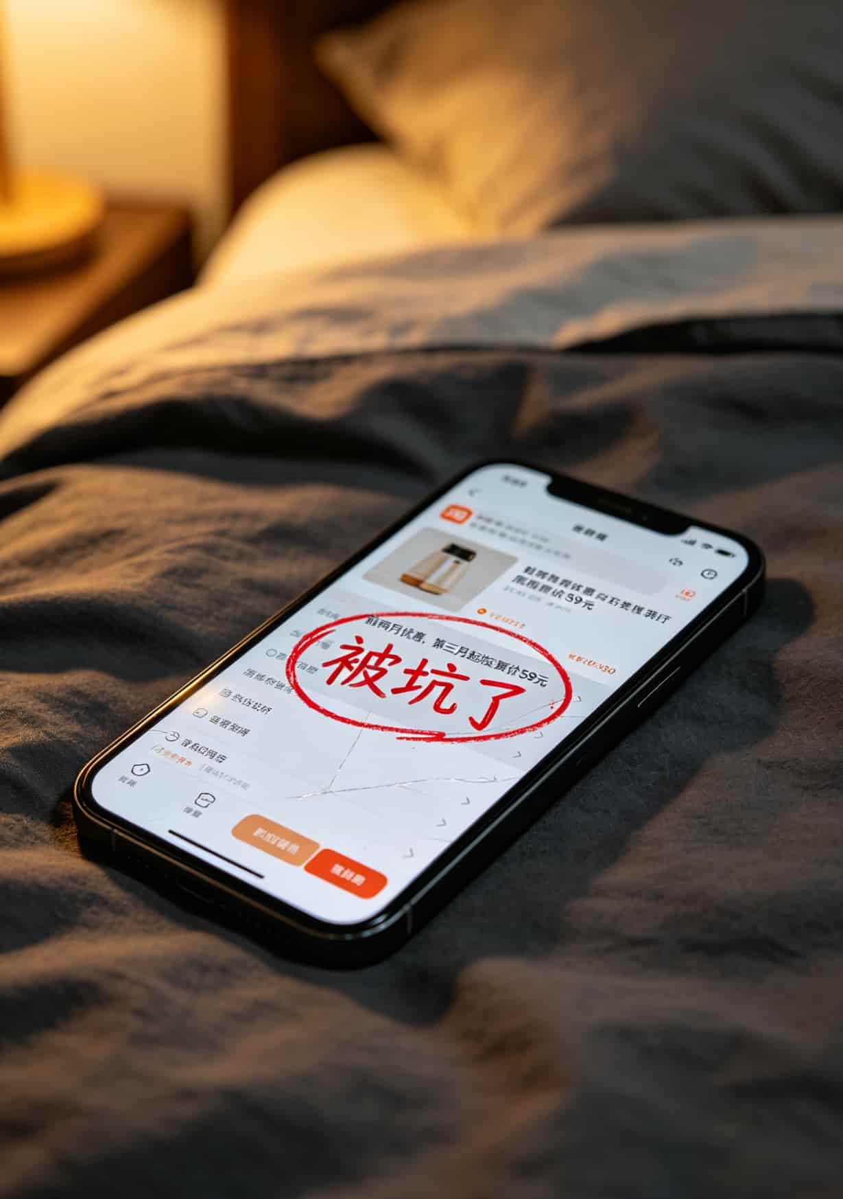 48校园流量卡真的香吗?我当了三个月冤大头,告诉你省钱的底牌 手机截图显示淘宝商品页面的小字条款,用红圈标出