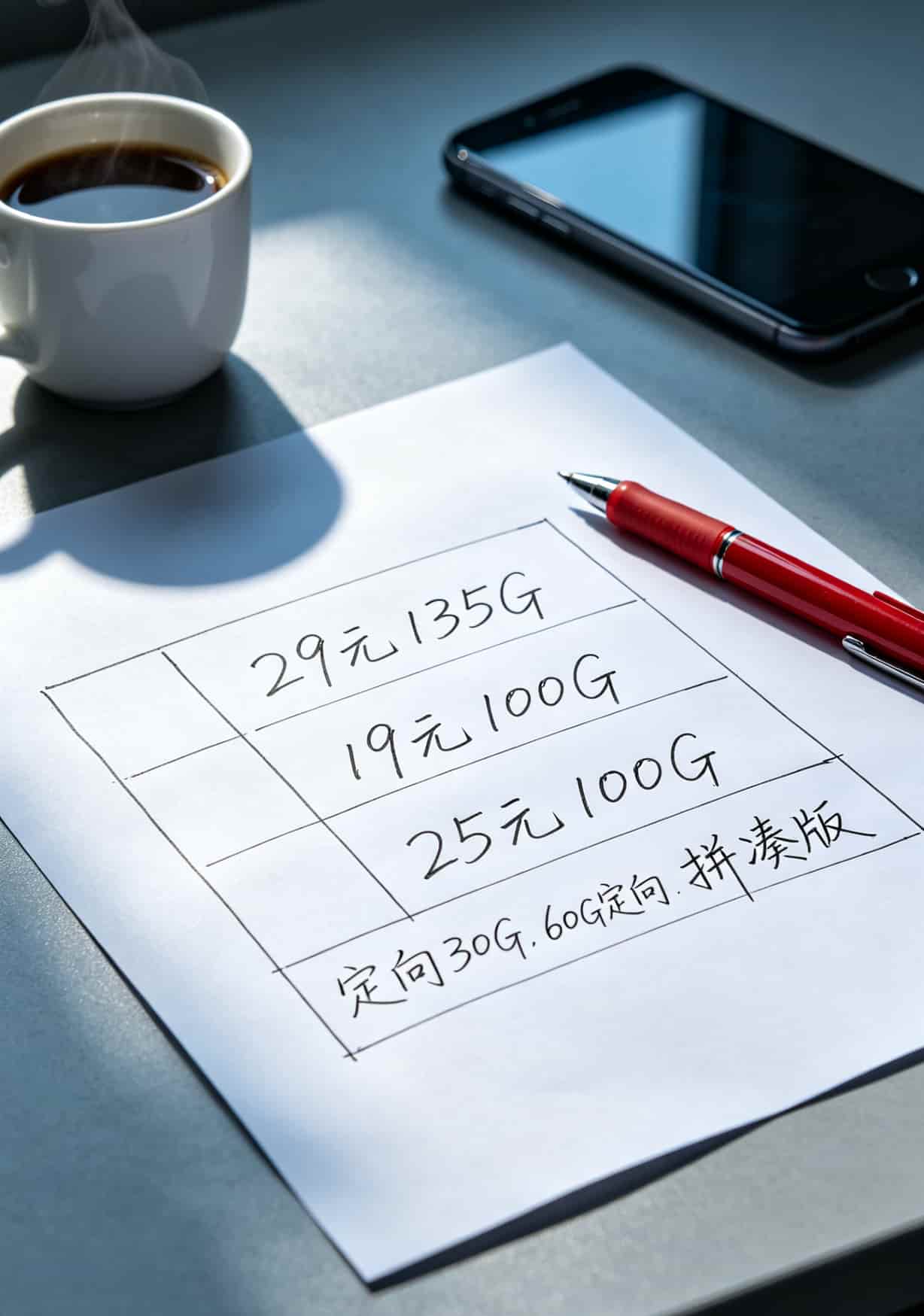 25元100g流量卡值得办吗?我跑了8年通信,说实话:90%的人会被坑 三大套餐对比表格图