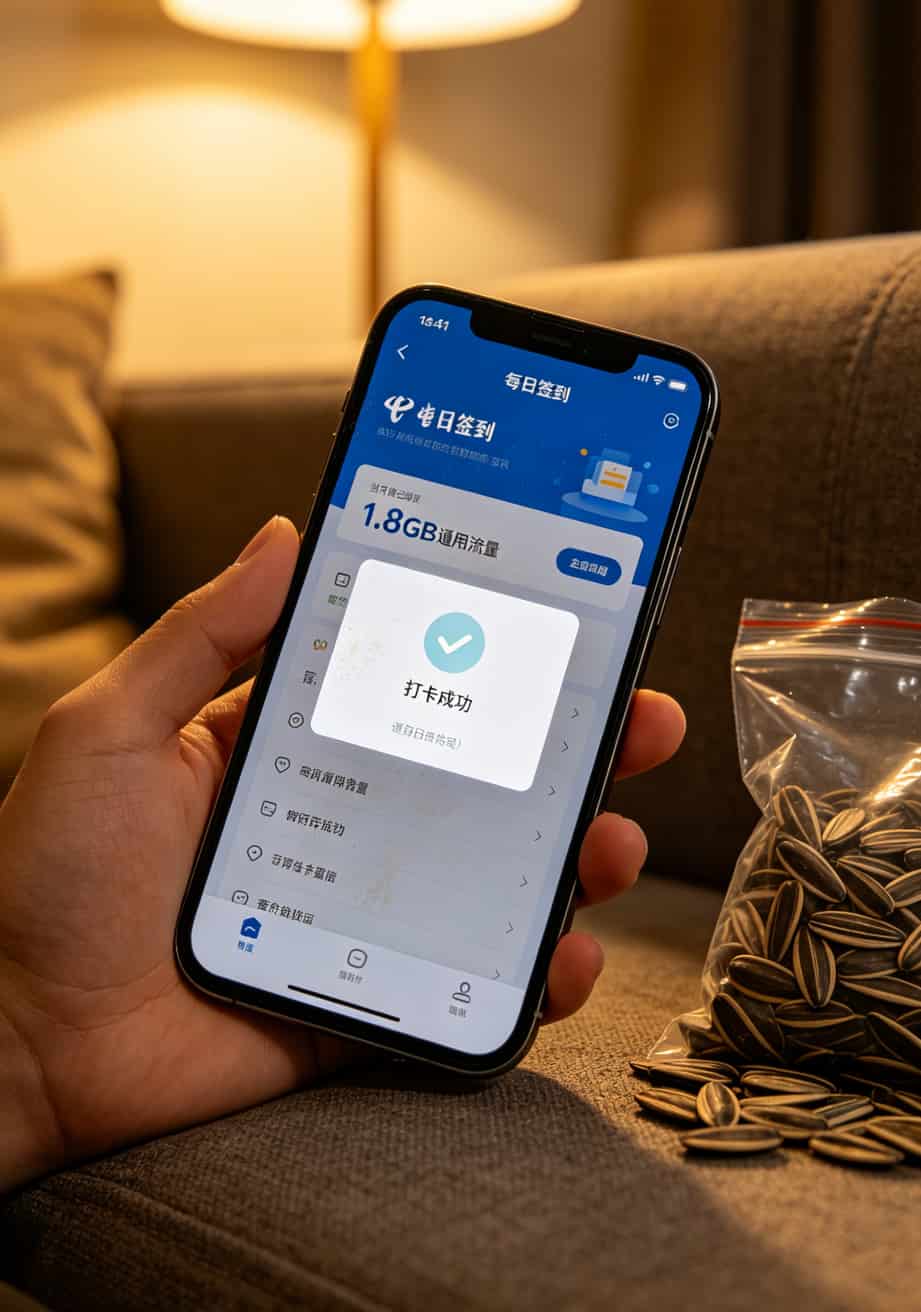 电信APP签到领流量界面