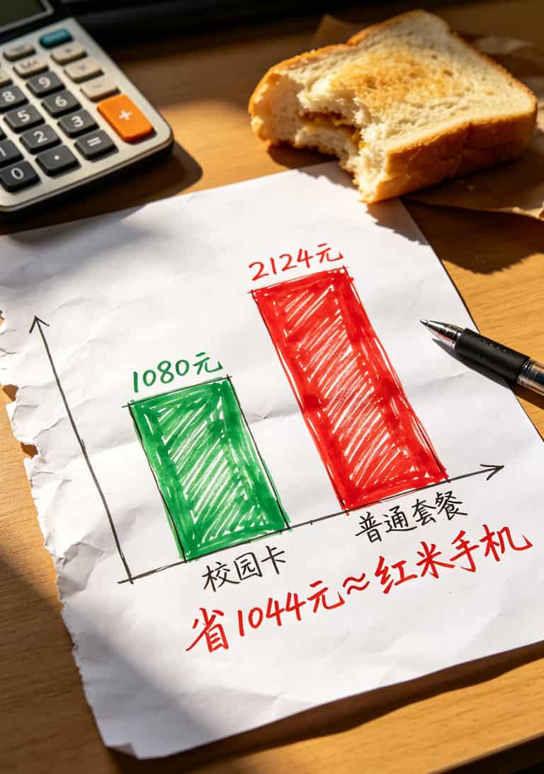 办了17张卡才敢说:学生选高速大流量卡别看广告,这3条坑我全踩过 三年话费支出对比计算图