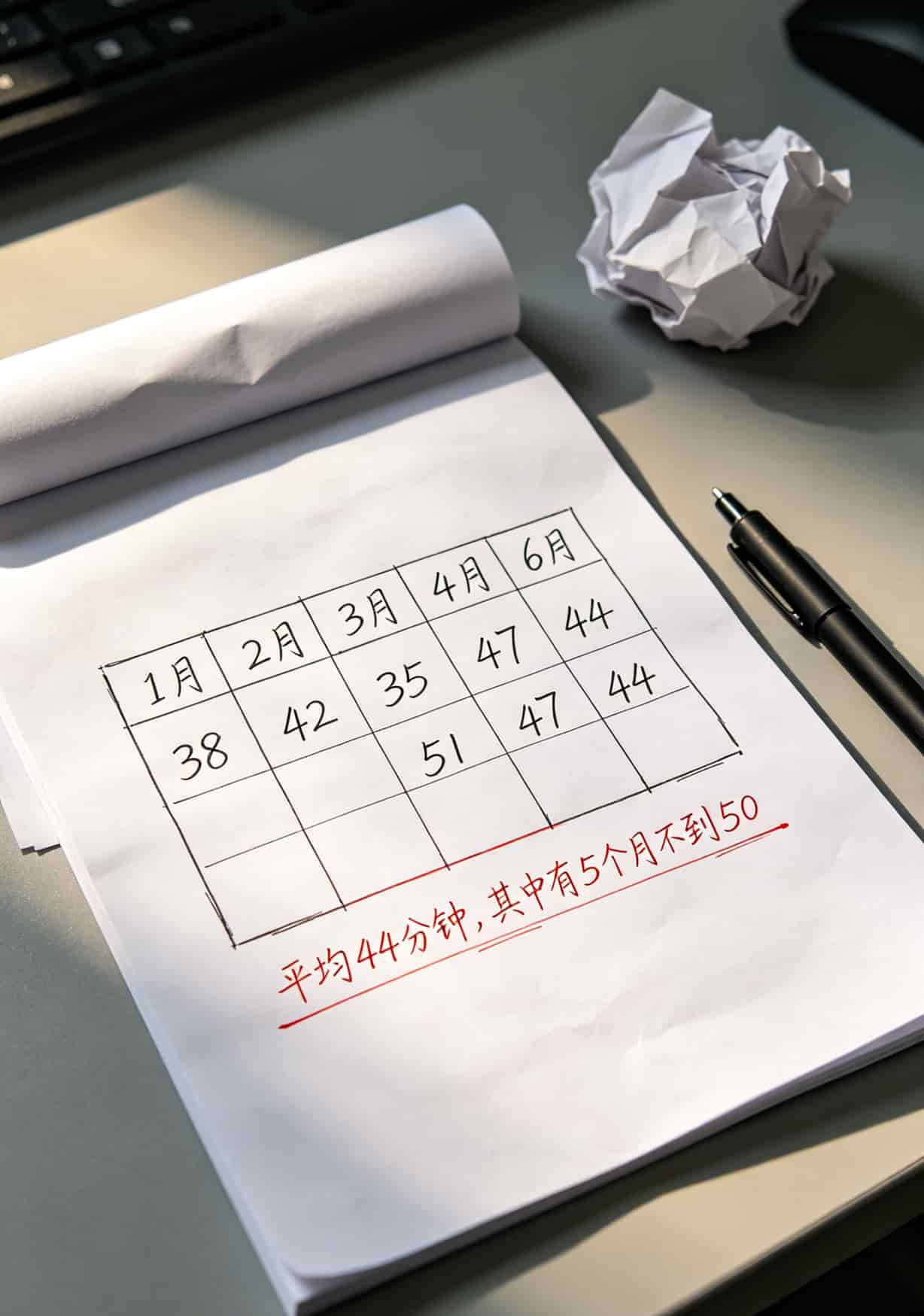 办卡17张亏了3000块,我才搞懂办理什么流量卡最划算(附2026实测避坑) 2026年1-6月通话时长统计表,每月平均44分钟