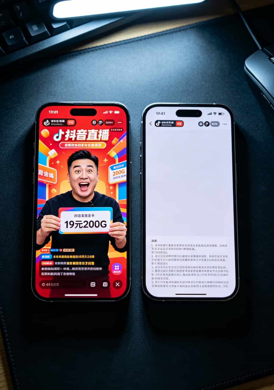 跑了三趟营业厅,我算明白了:不限流量的卡多少钱一个月?39到59块,别信19块 抖音上19元200G的广告截图,下方小字几乎看不清