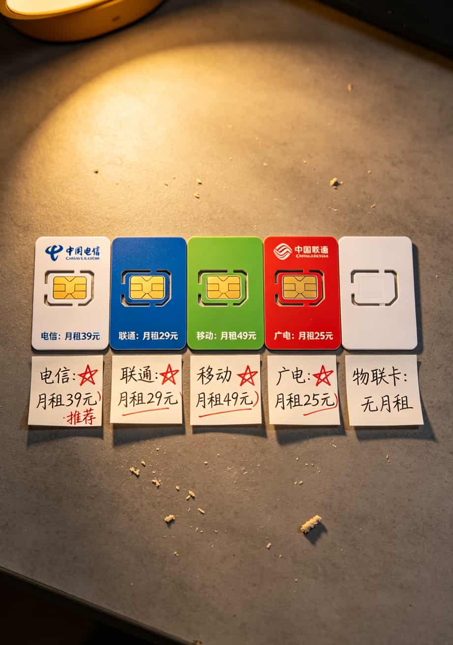 19块月租的流量卡有啥?实测三台中兴随身WiFi,说点得罪人的大实话 五张流量卡并排展示,其中两张标注“推荐”