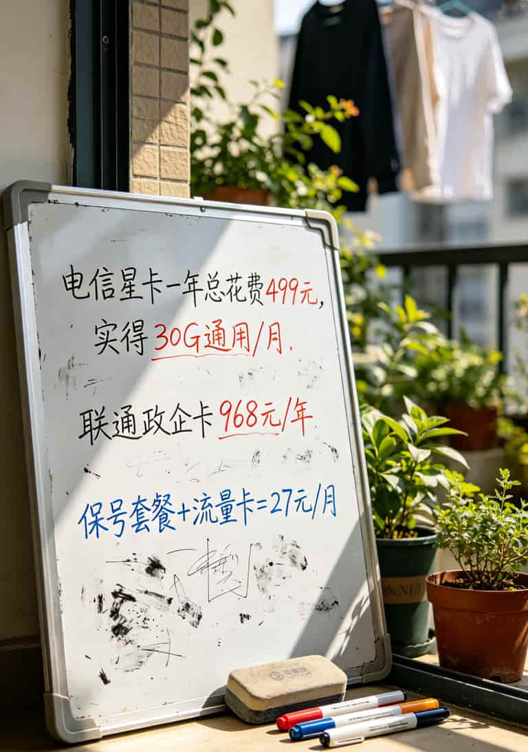 流量卡套餐长期成本计算对比表