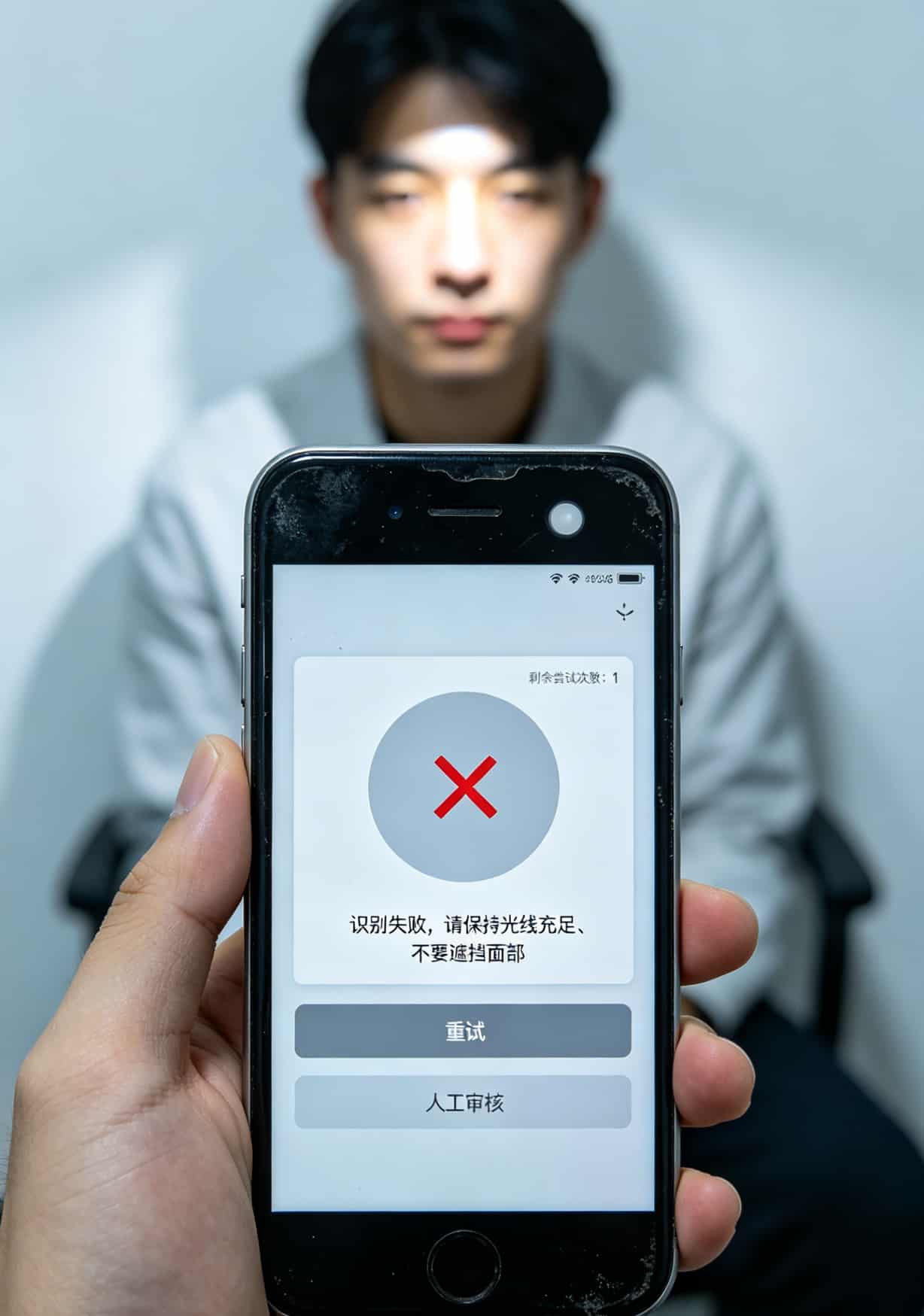9元1500g流量卡是真的吗?我办了两次才弄明白,第二个月就开始肉疼了 人脸识别失败提示界面,显示请保持光线充足不要遮挡面部
