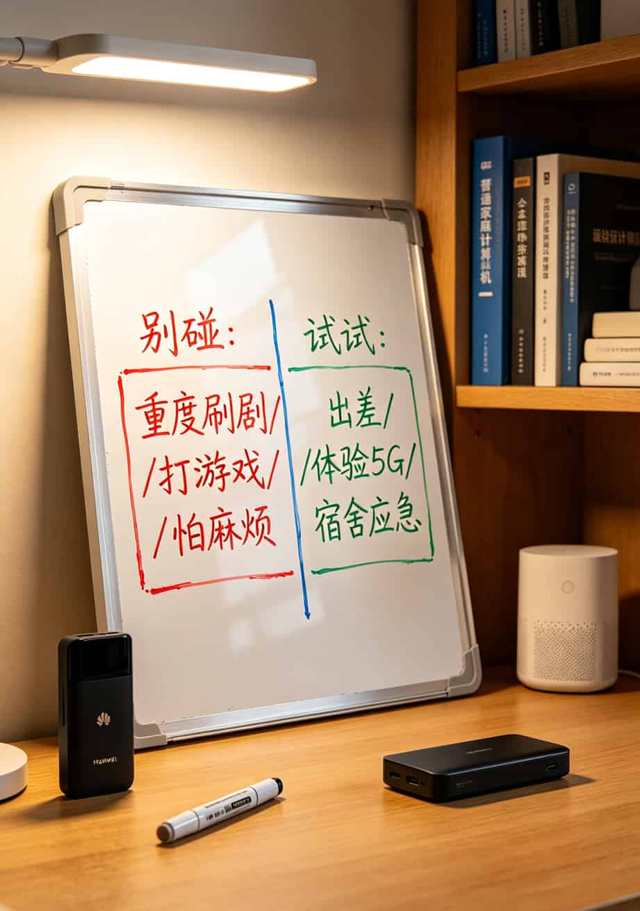 华为随身WiFi免费尝鲜包+B站免流卡流量,白嫖仨月亏了400块?真相反转 不同使用场景的推荐与不推荐对比图