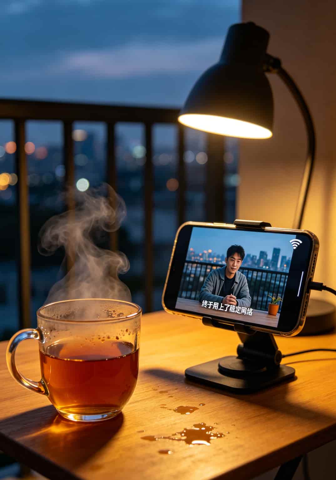 161号段流量卡可信吗是真的吗?我买了6张废了4张,告诉你该不该买 一杯茶放在桌上,旁边是手机,显示网络已连接的标志
