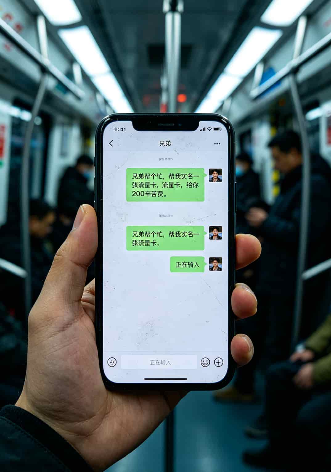 帮别人实名流量卡有风险吗?我闺蜜赔了三万块,你确定还要帮? 手机聊天记录截图,显示“帮我实名一张卡给你200”