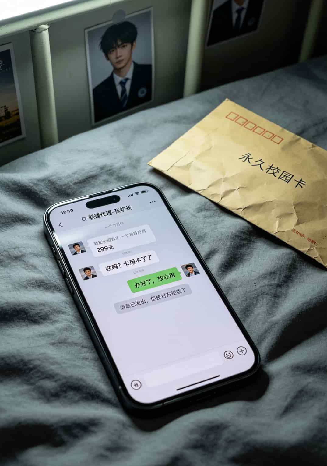 3000g月流量卡是智商税?2025校园卡避坑指南(实测) 微信聊天记录截图,显示对方已拉黑
