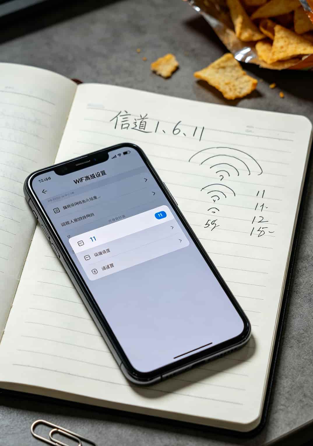 一张8元移动月租流量卡,让我的华为随身WiFi从龟速变高铁 WiFi信道设置界面,显示信道11被选中