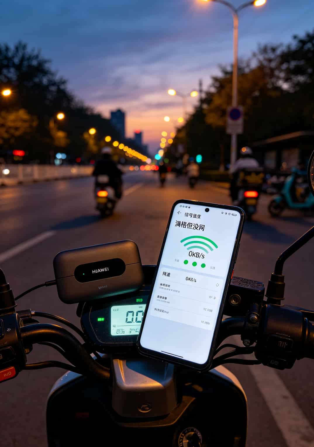华为随身WiFi免费尝鲜包+B站免流卡流量,白嫖仨月亏了400块?真相反转 随身WiFi在信号满格但网速为0时的后台截图