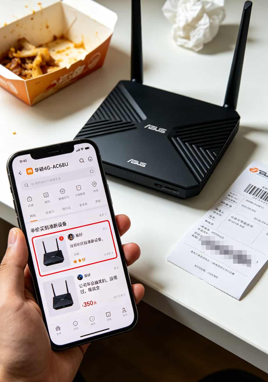 闲鱼上华硕4G-AC68U的二手交易截图，价格350元