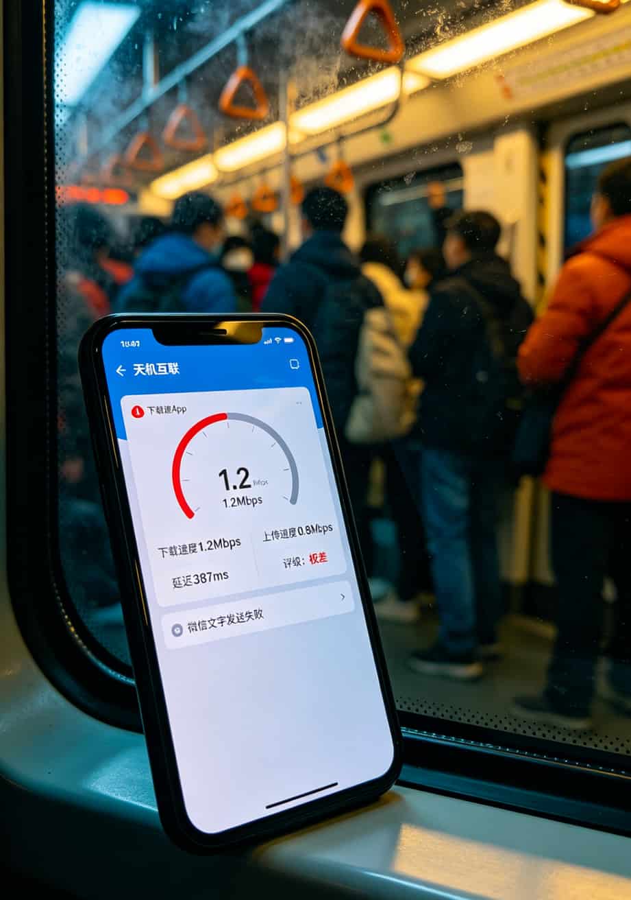 出国用什么流量卡划算?武汉伢实测7张卡,19块1000G全是坑 某虚拟运营商卡在高峰期测速截图,下载速度仅1.2Mbps