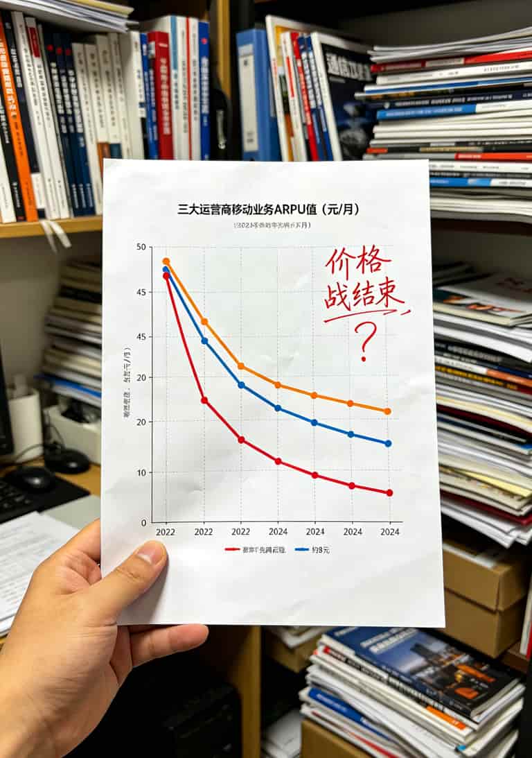 运营商财报数据图表，显示ARPU值变化趋势