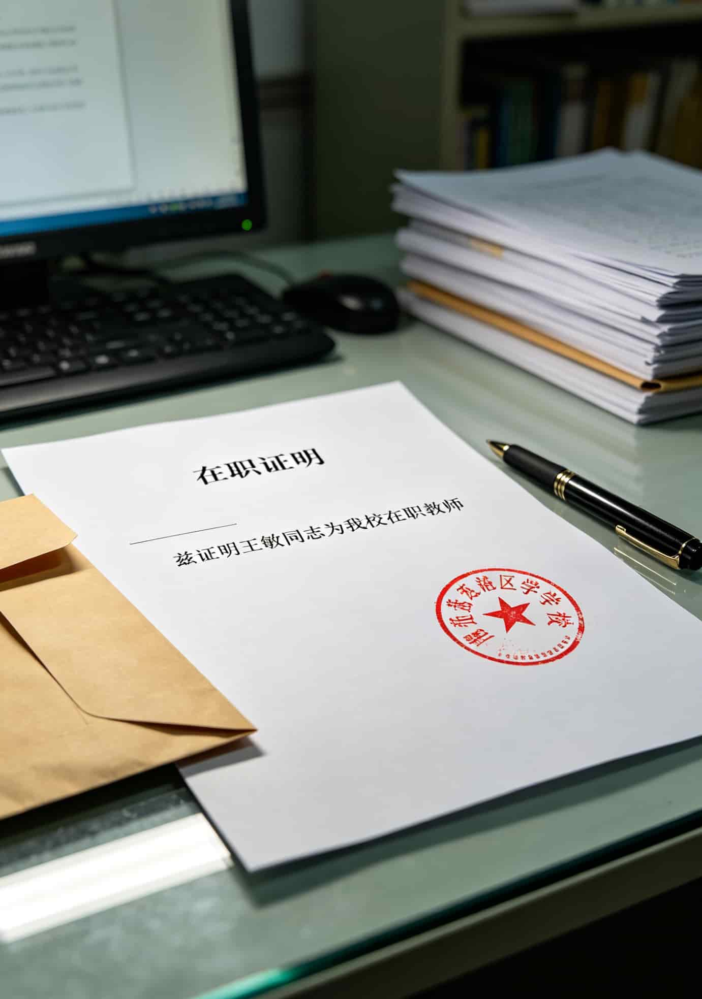办流量卡都需要什么?郑州老师踩坑3年,终于算明白这笔账 一张在职证明照片,大红章清晰可见