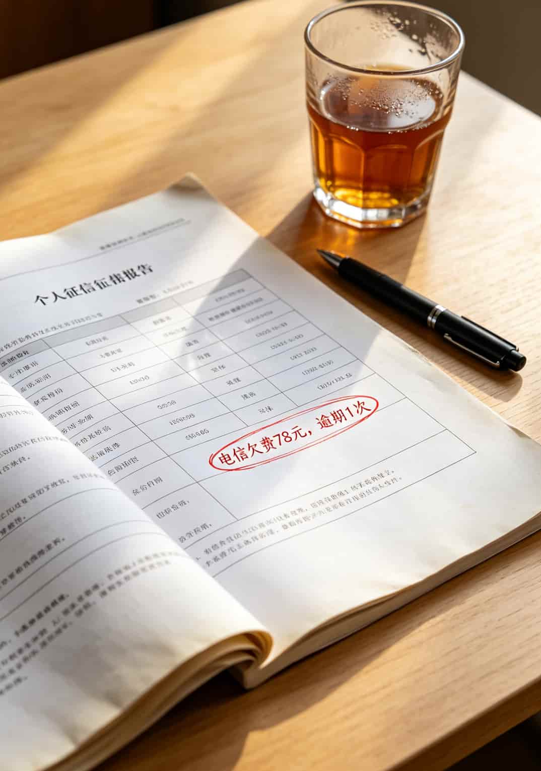 电信流量卡不用了需要销户吗?我欠了68块,营业厅小妹说“你运气好” 征信报告截图,其中有一笔小额电信欠费记录