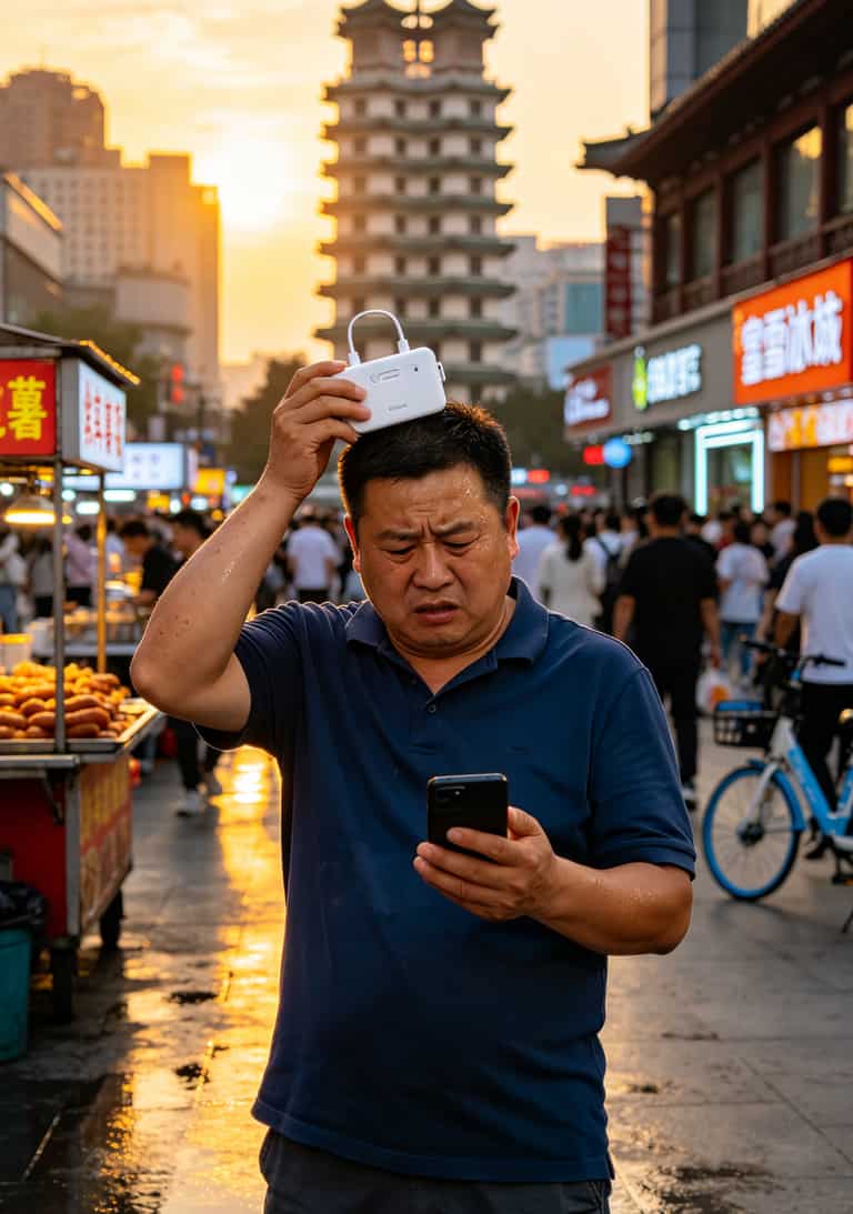 30元100g流量卡是真的吗?我跑了仨月实测,答案就一个字:假 郑州二七塔旁边德化街的实拍,人流量很大,有人在举着随身WiFi找信号