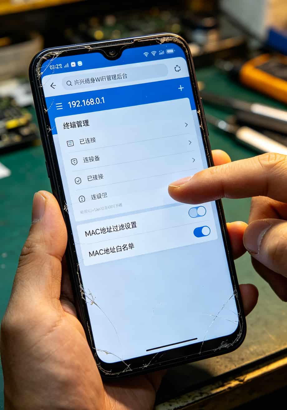 办流量卡哪里正规?我修了六年随身WiFi,说实话这三个渠道才靠谱 中兴随身WiFi管理后台的终端管理界面截图