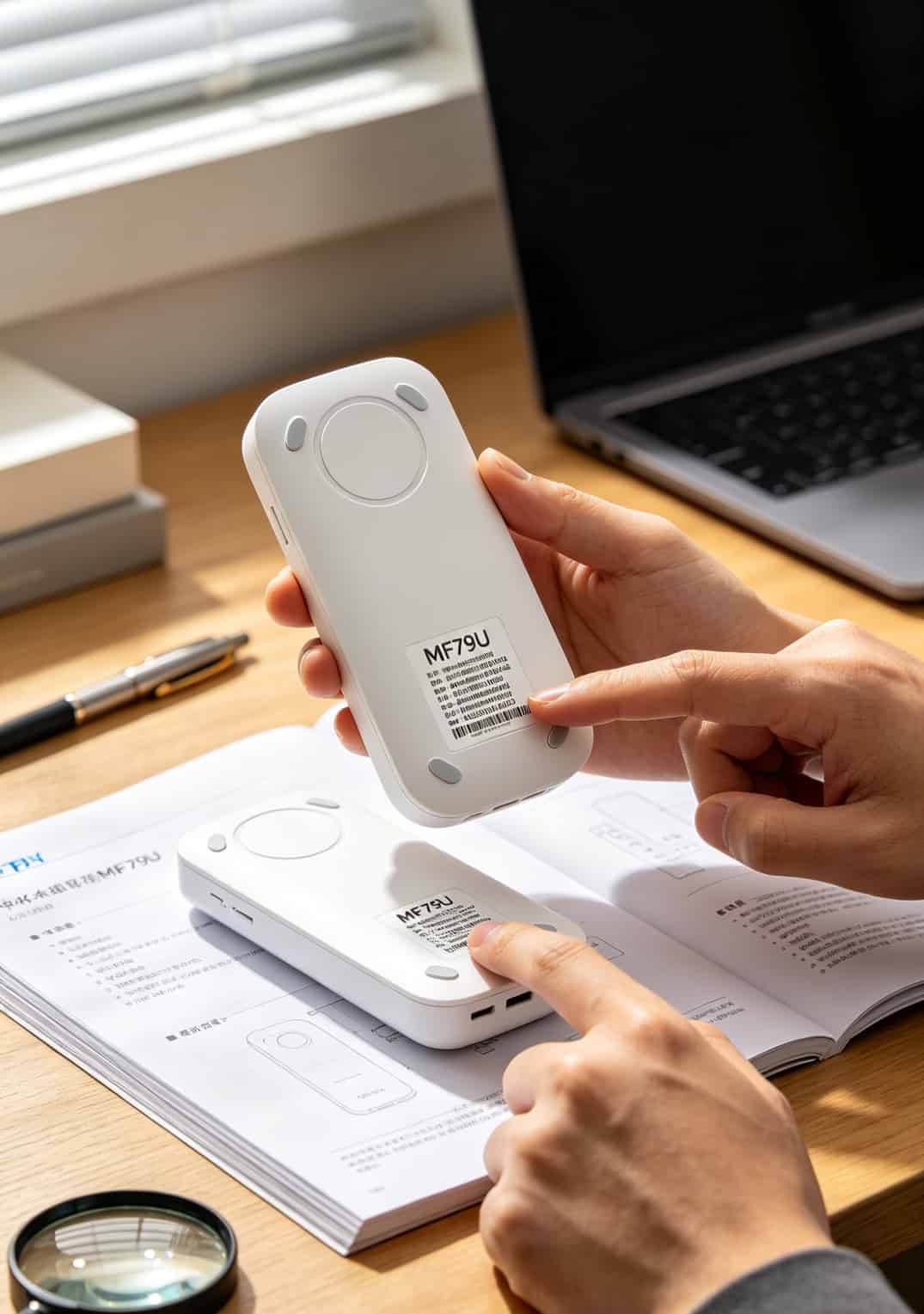 中兴随身WiFi底部型号标签查看方法