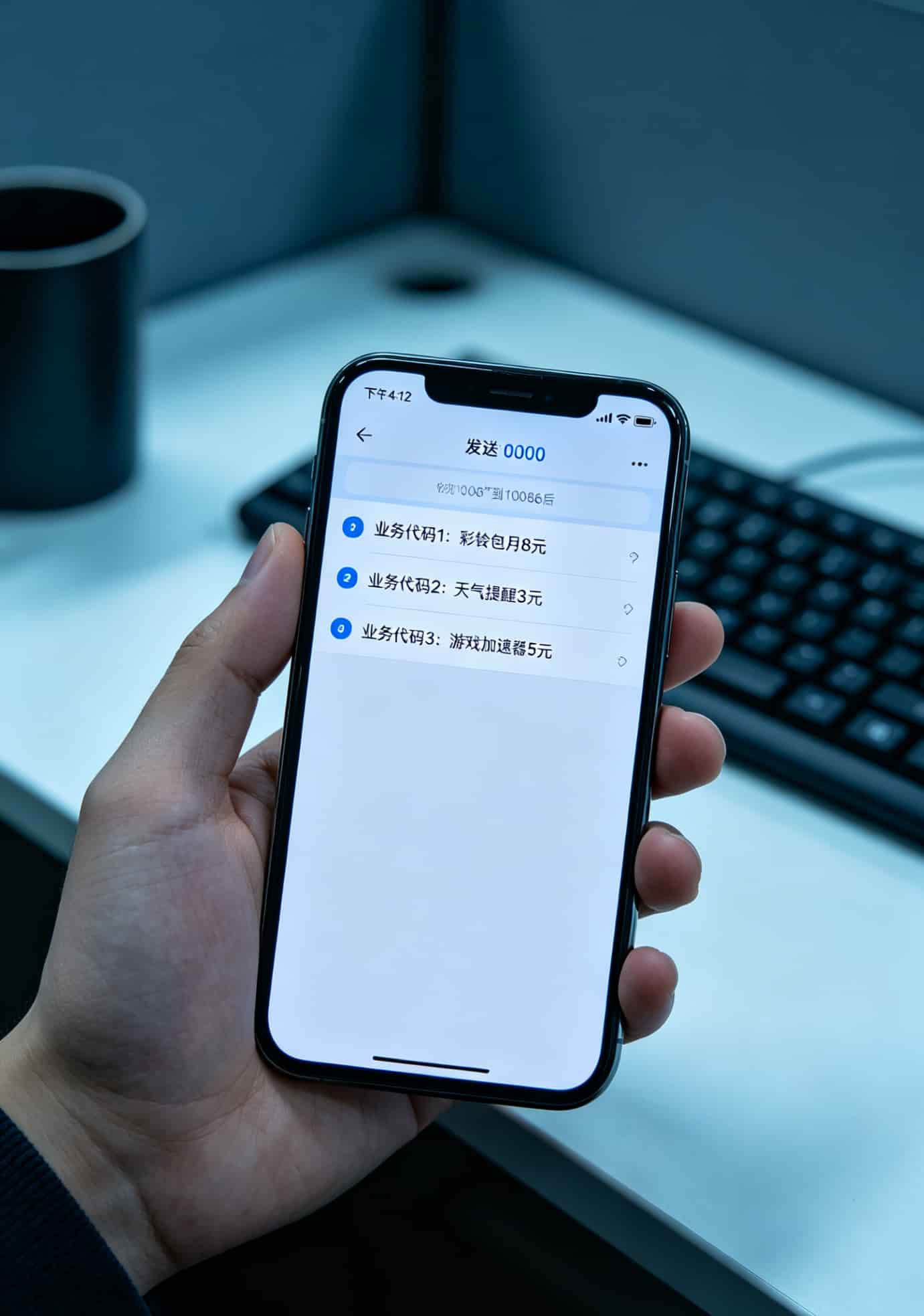 手机发送0000到10086收到的增值业务列表短信截图