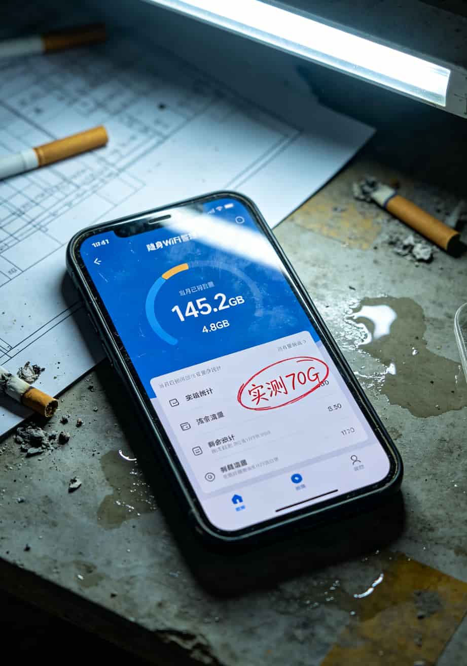 随身宝后台流量统计截图，显示已用流量和剩余流量严重不符
