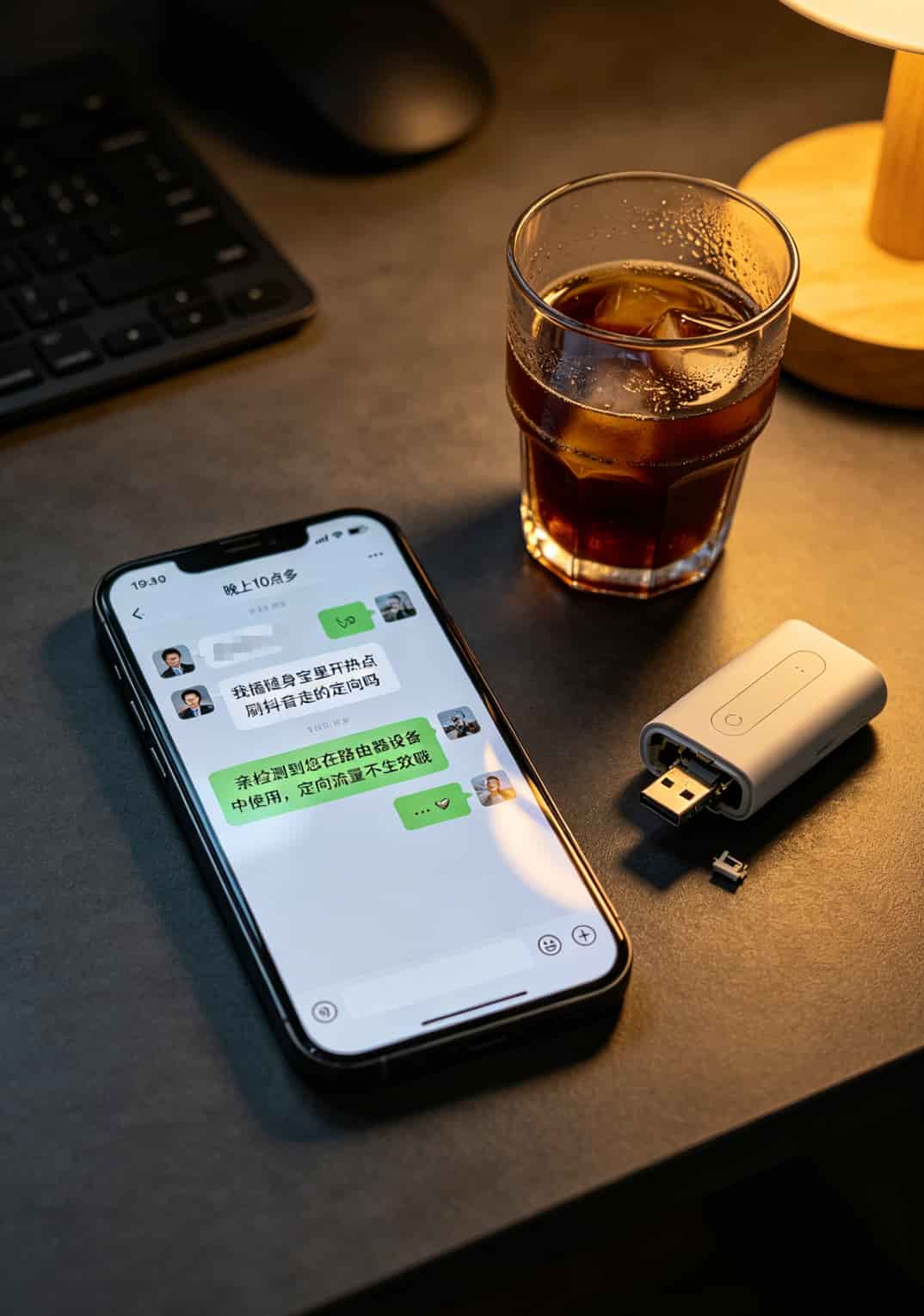 手机截图显示客服聊天记录，说明定向流量不支持热点共享