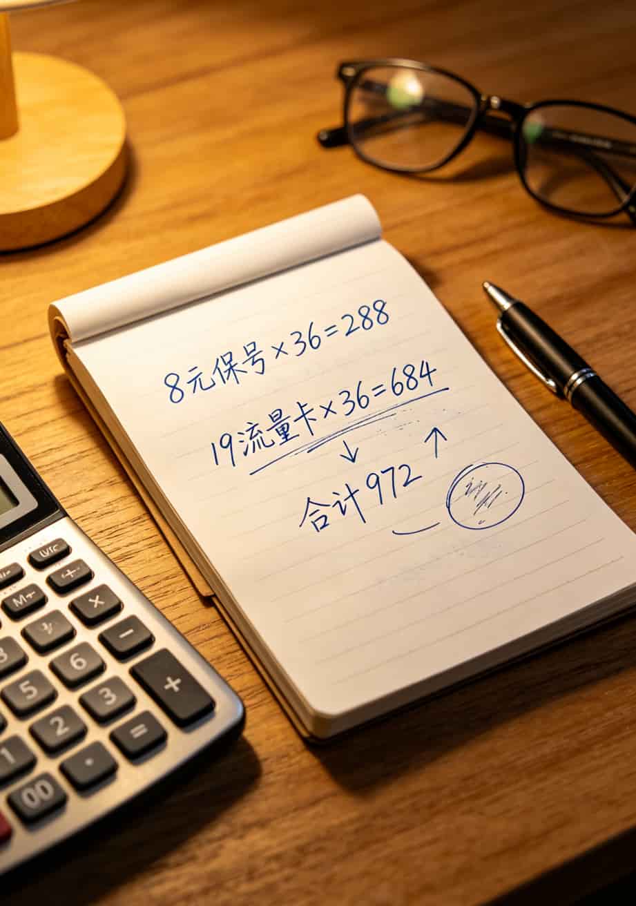 移动0元办理流量卡?我试了三年,真话全在这了 手写计算三年话费账单的笔记本
