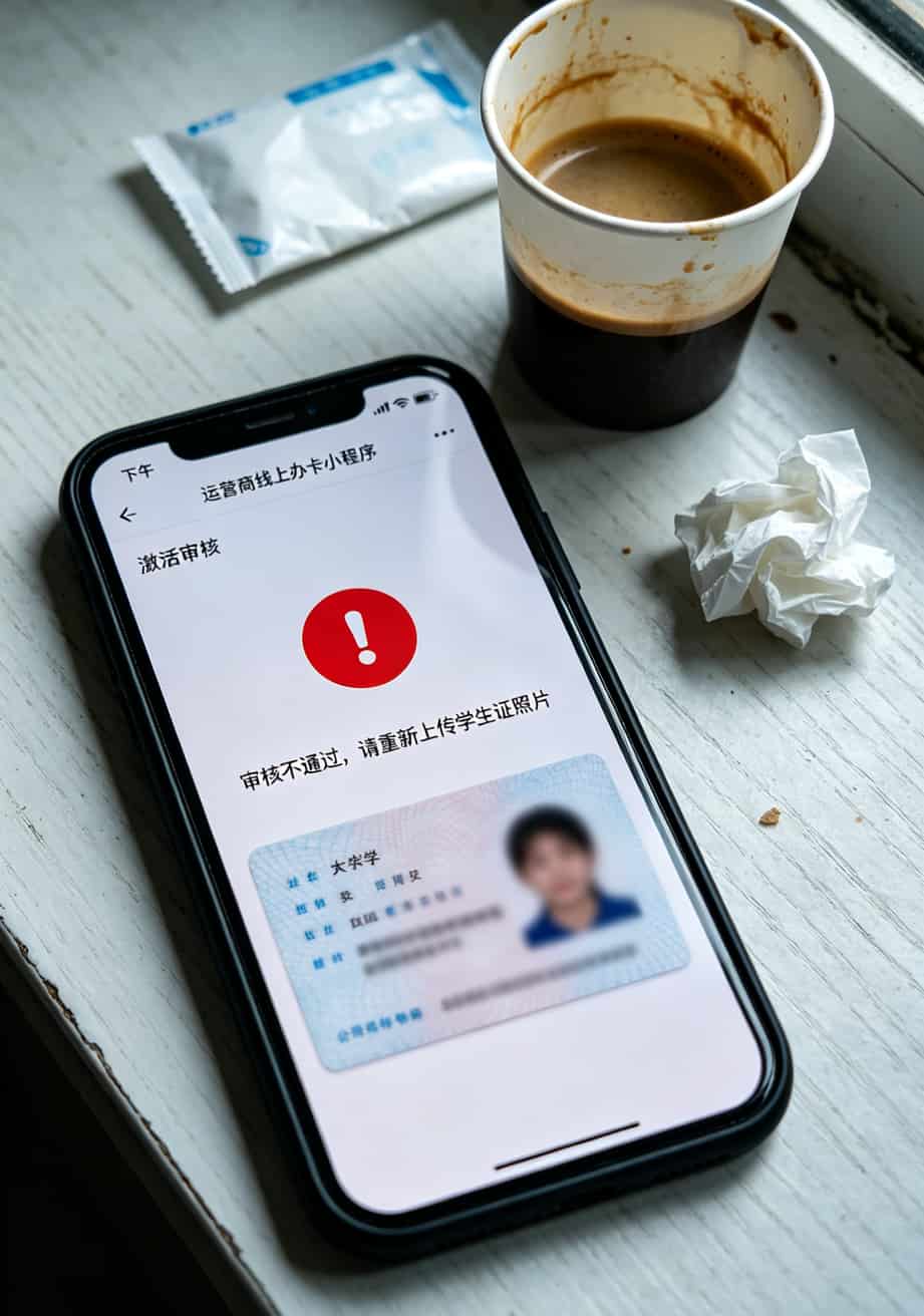 19元的移动流量卡好用不?我换了8张卡,今天跟你说句掏心窝子的话 线上办卡激活审核失败提示截图