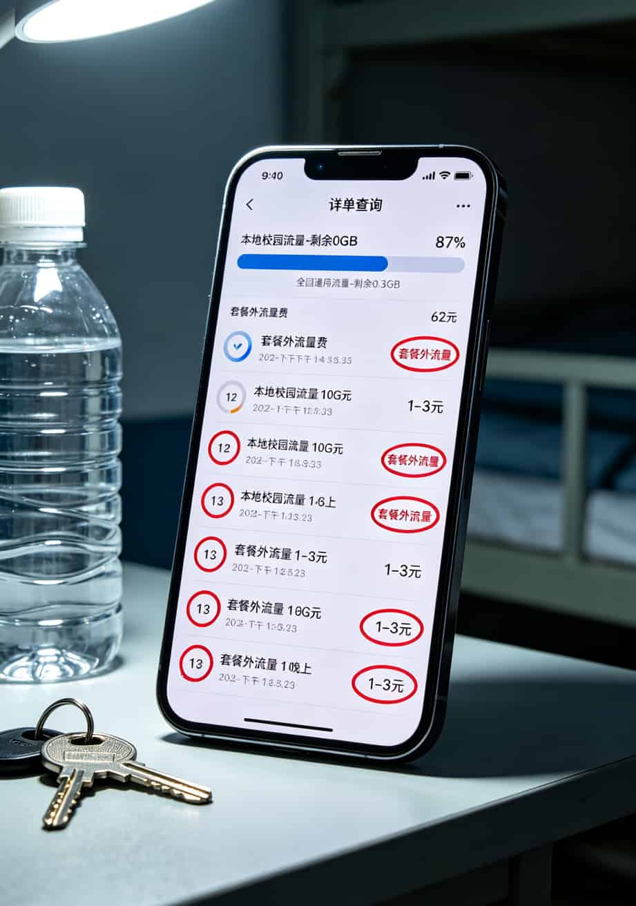 19元的移动流量卡好用不?我换了8张卡,今天跟你说句掏心窝子的话 校园卡外地无法使用流量详单截图