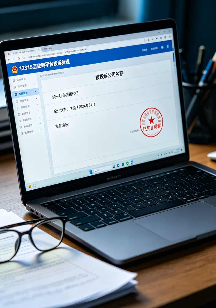 大流量卡移动的随身WiFi,我劝你先别买——除非你看完这篇(含10张实测图) 12315投诉截图,显示被投诉公司状态为“注销”,立案编号清晰