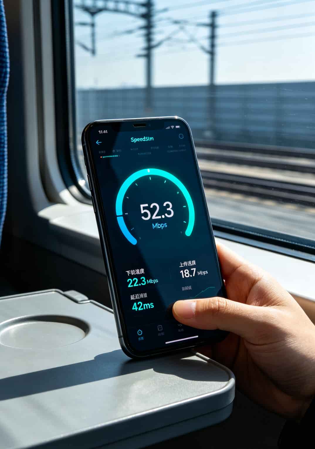 手机Speedtest测速结果截图，显示下载52Mbps