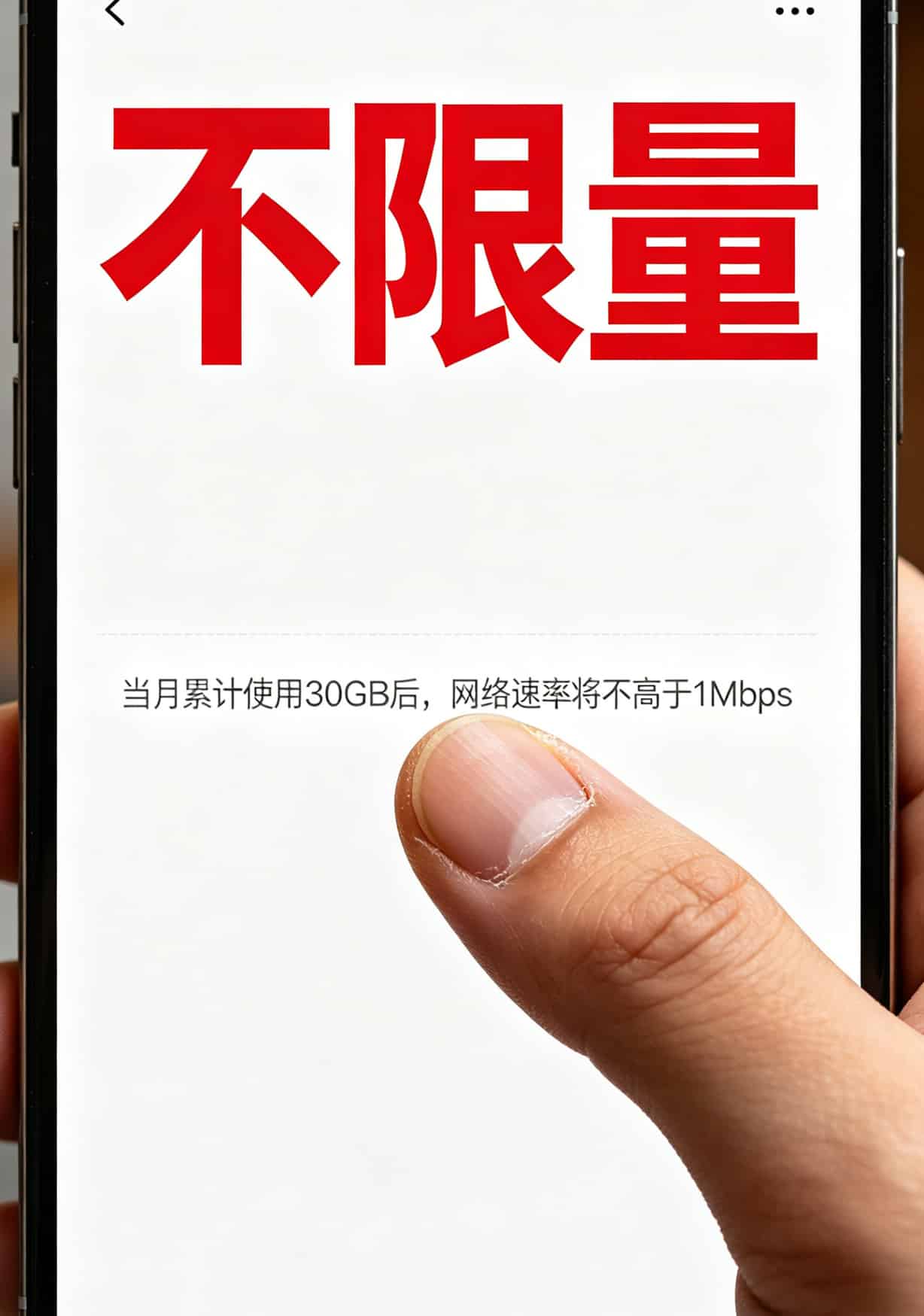 19元流量卡联通不限量,一年花了1378块后,我劝你先看这篇 联通APP套餐详情页截图,用小字标注“达量限速”条款