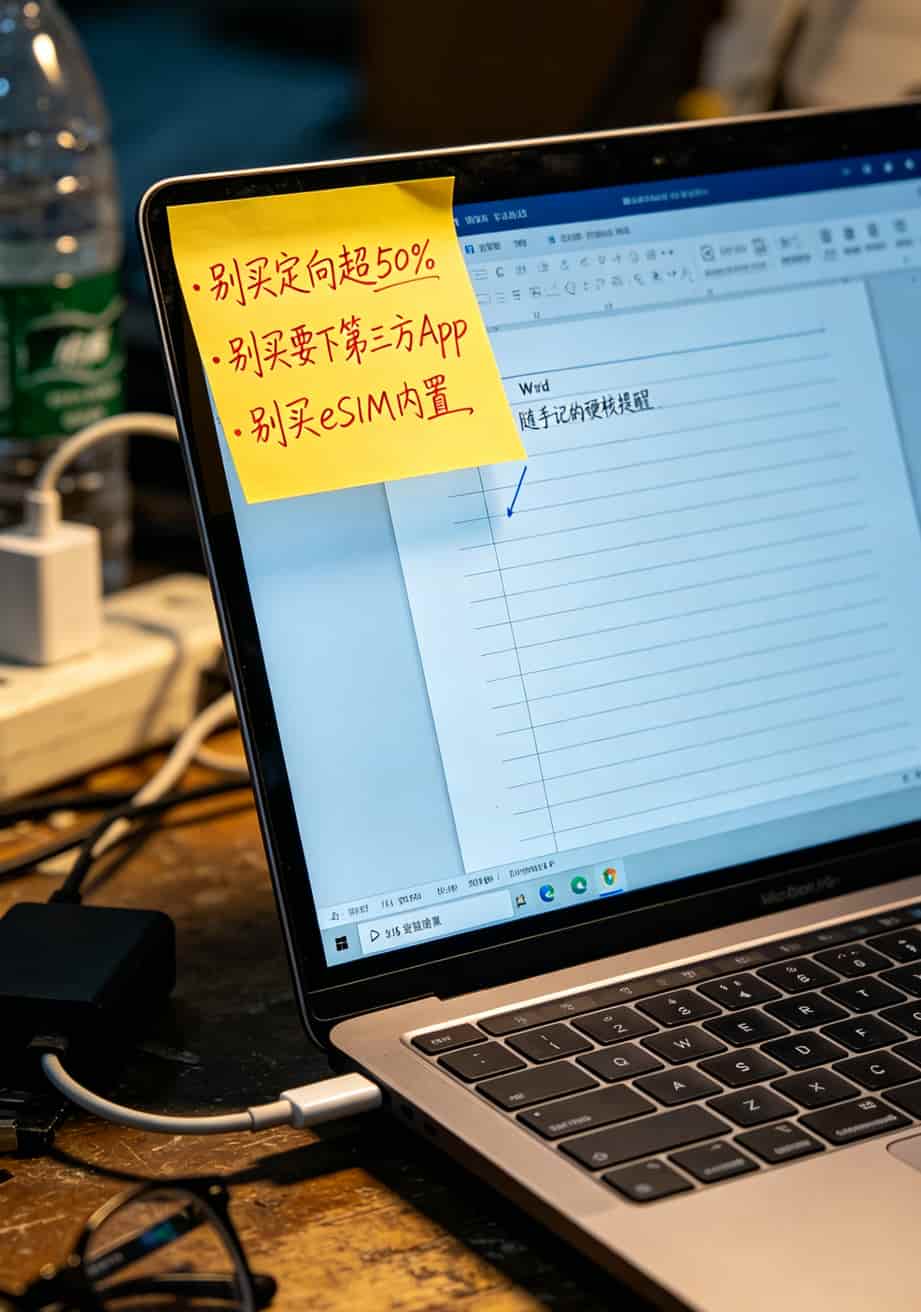 19元套餐移动流量卡,我买了三张实测:告诉你哪张能买哪张是坑 手写计算草稿纸,上面画着三个方案的总费用对比和箭头