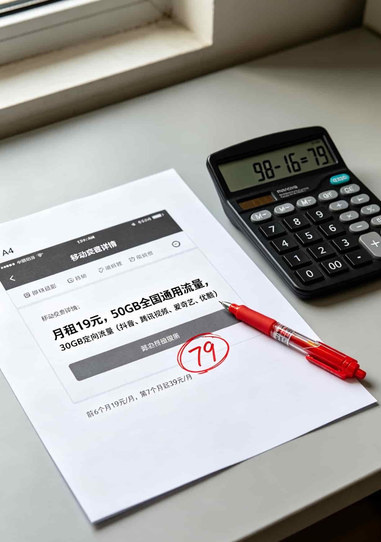 换了张19元移动专属流量卡,我每月话费从98降到19(附避坑指南) 拼多多商品页面截图,显示99元随身WiFi送一年流量,评论区有多条差评