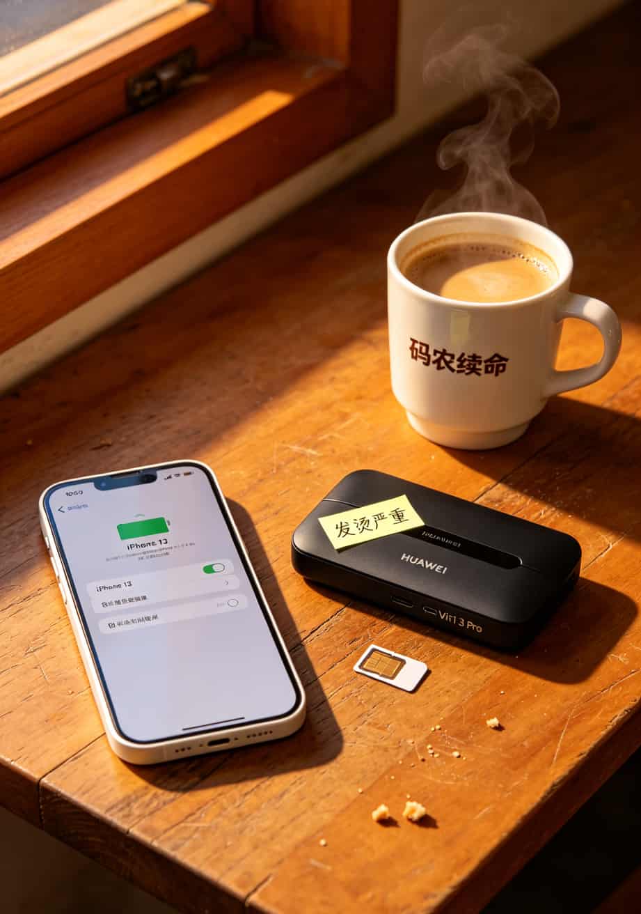 华为随身WiFi和iPhone热度对比，电池容量标注