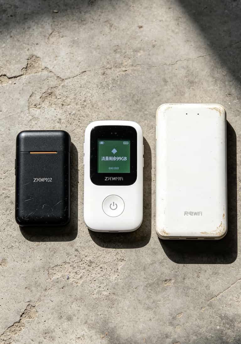 19元月流量卡千万别瞎买!我踩坑3年换来的随身WiFi搭配攻略,不看亏钱 19元月流量卡搭配随身WiFi的设备实拍图,包含一张流量卡和一个黑色随身WiFi