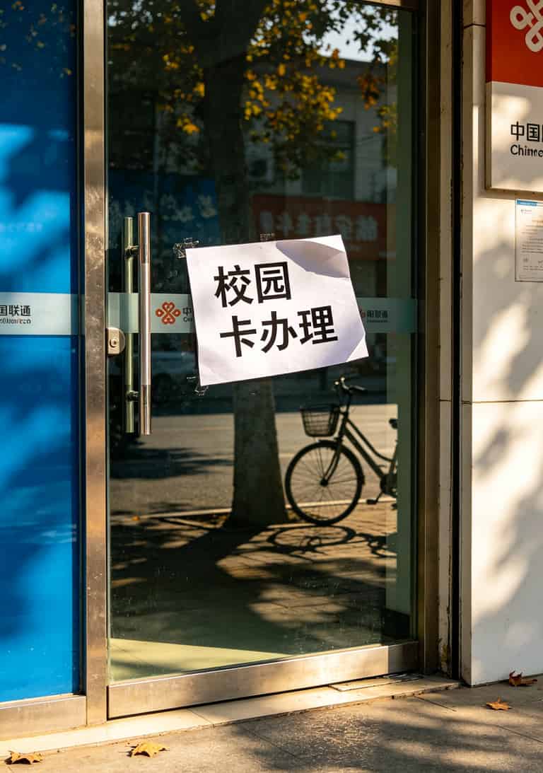 踩坑3年花了2000块,终于搞明白2021正规流量卡(9张实测+亳州能办清单) 联通营业厅门口照片,校园卡办理牌子特写