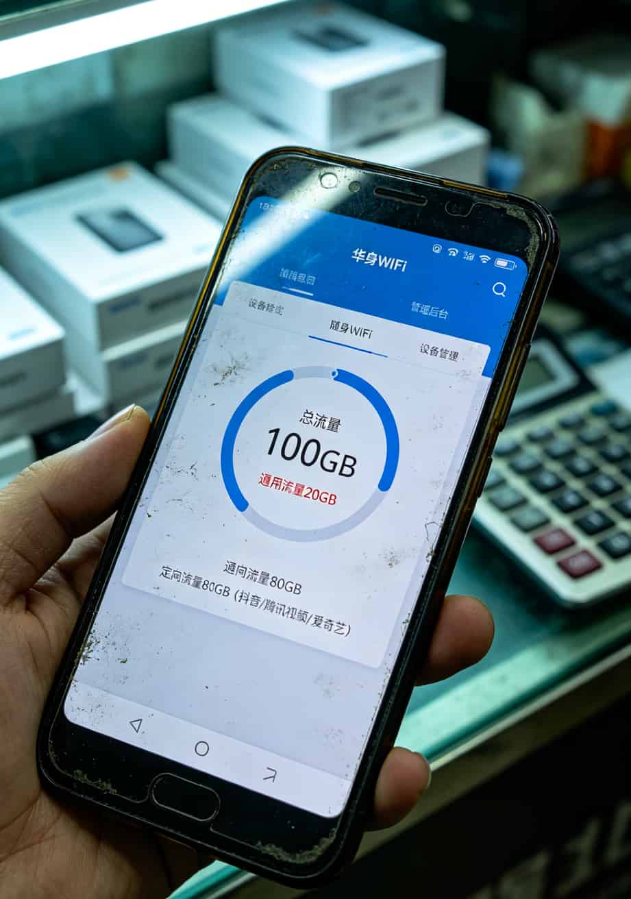 跑了8趟华强北,买了8张29元100g流量卡,我承认我太天真了 随身WiFi后台套餐详情截图,显示定向流量占比80%