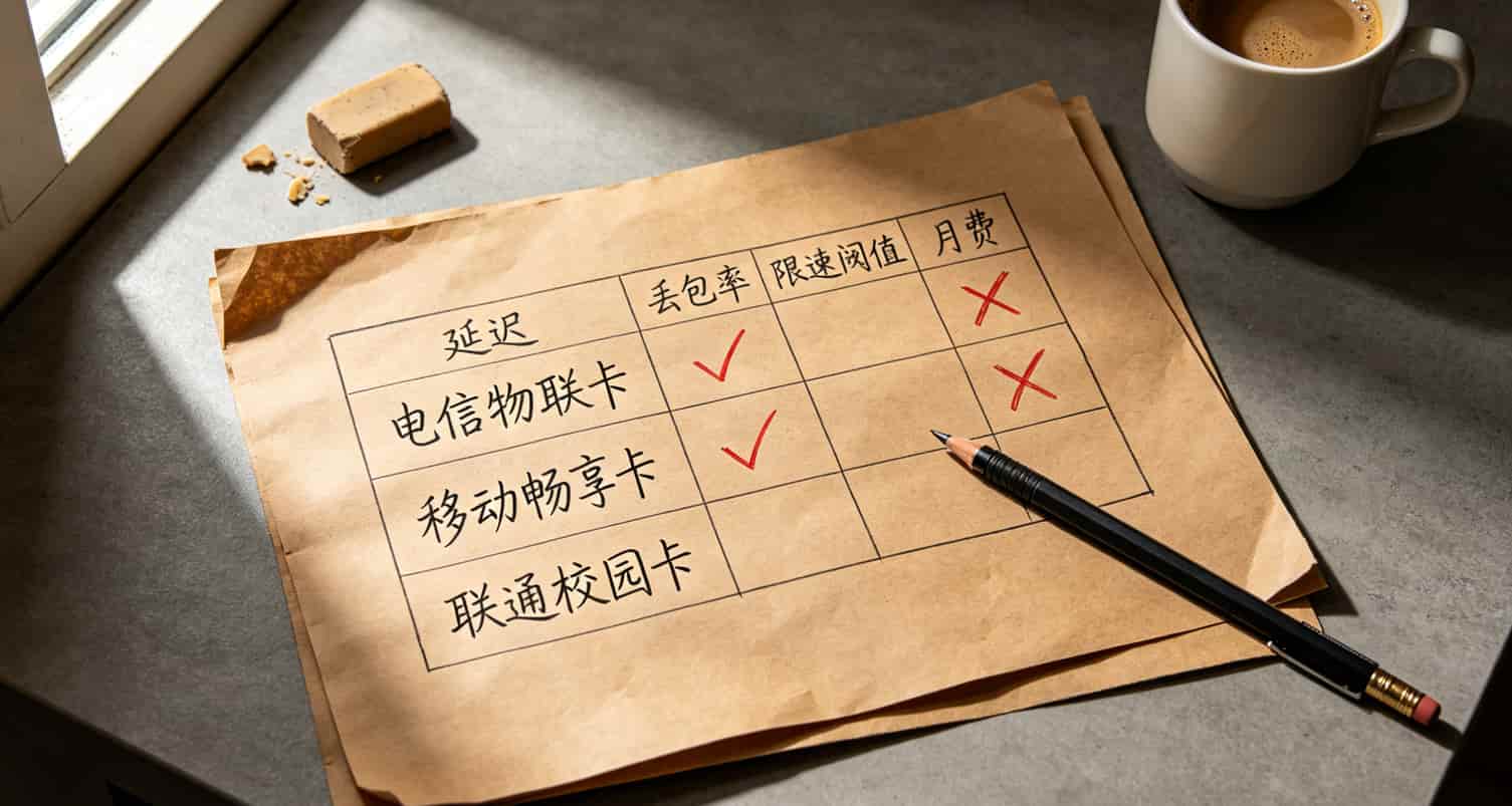 三款4g摄像机流量卡的延迟和丢包率对比图表