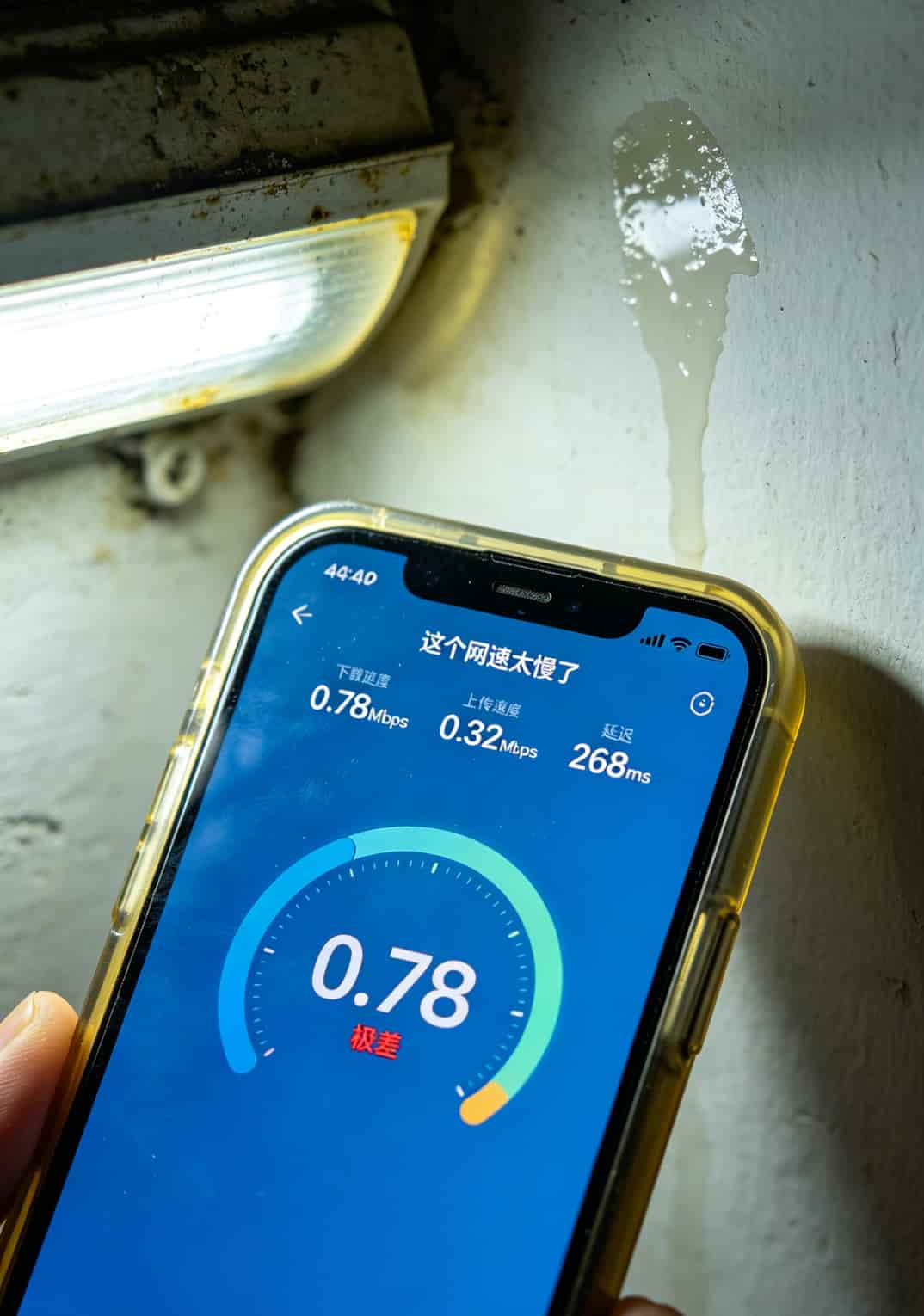 4g流量卡 全国通用,我花2000块踩出来的坑,你最好别踩 手机测速截图,显示下载速度0.78Mbps,上传速度更低