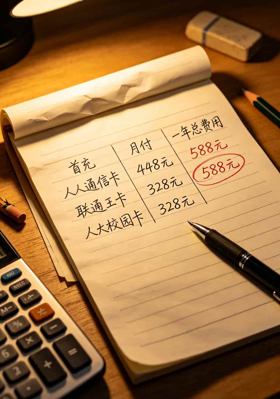 流量卡别瞎买!我测了20张5g纯流量全国通用流量卡,只有这3张没坑 三款流量卡一年总费用对比表格