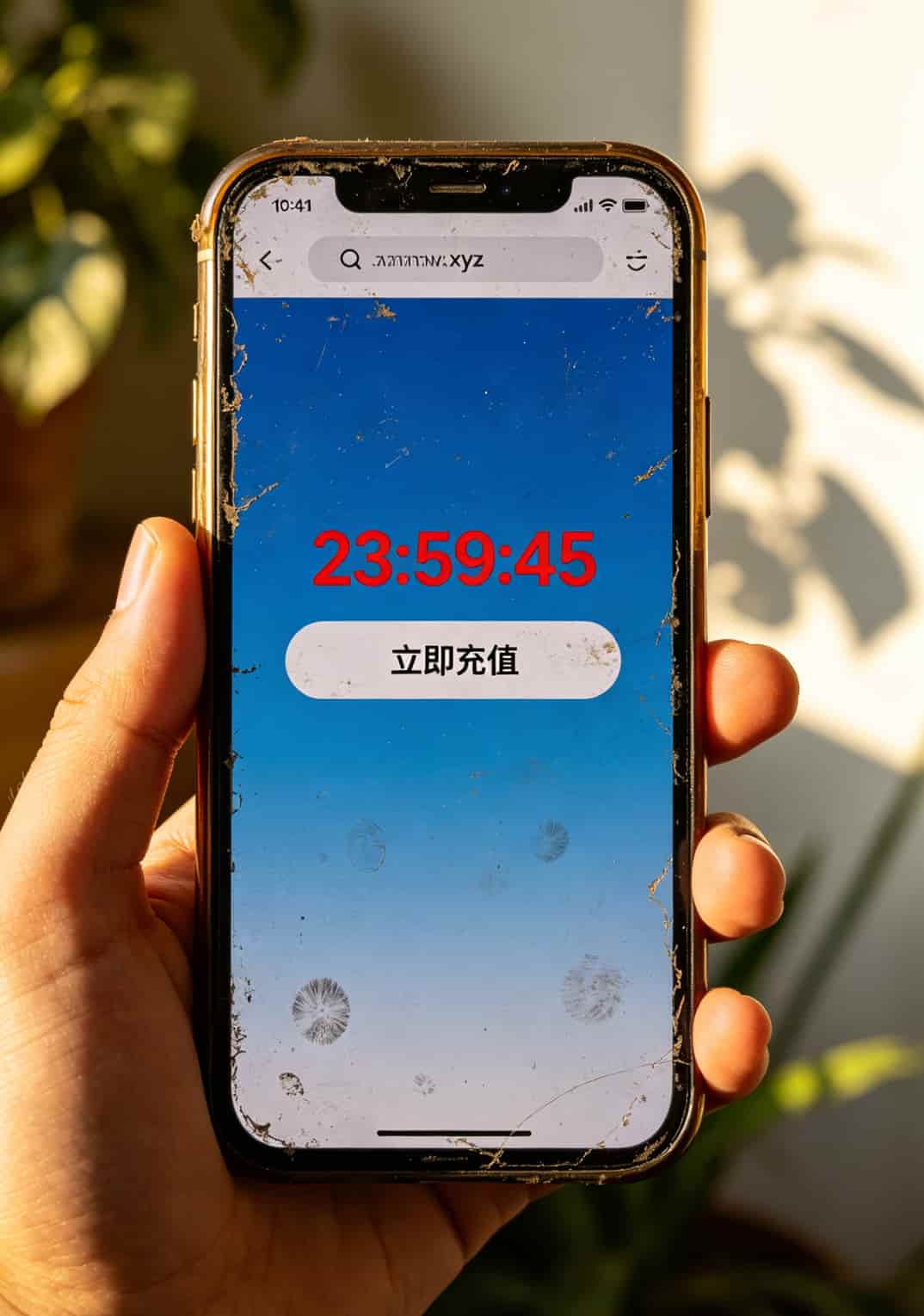我花了三百块买个教训:9.9全国通用流量卡,千万别贪便宜 手机上显示野鸡网站充值页面,界面粗糙