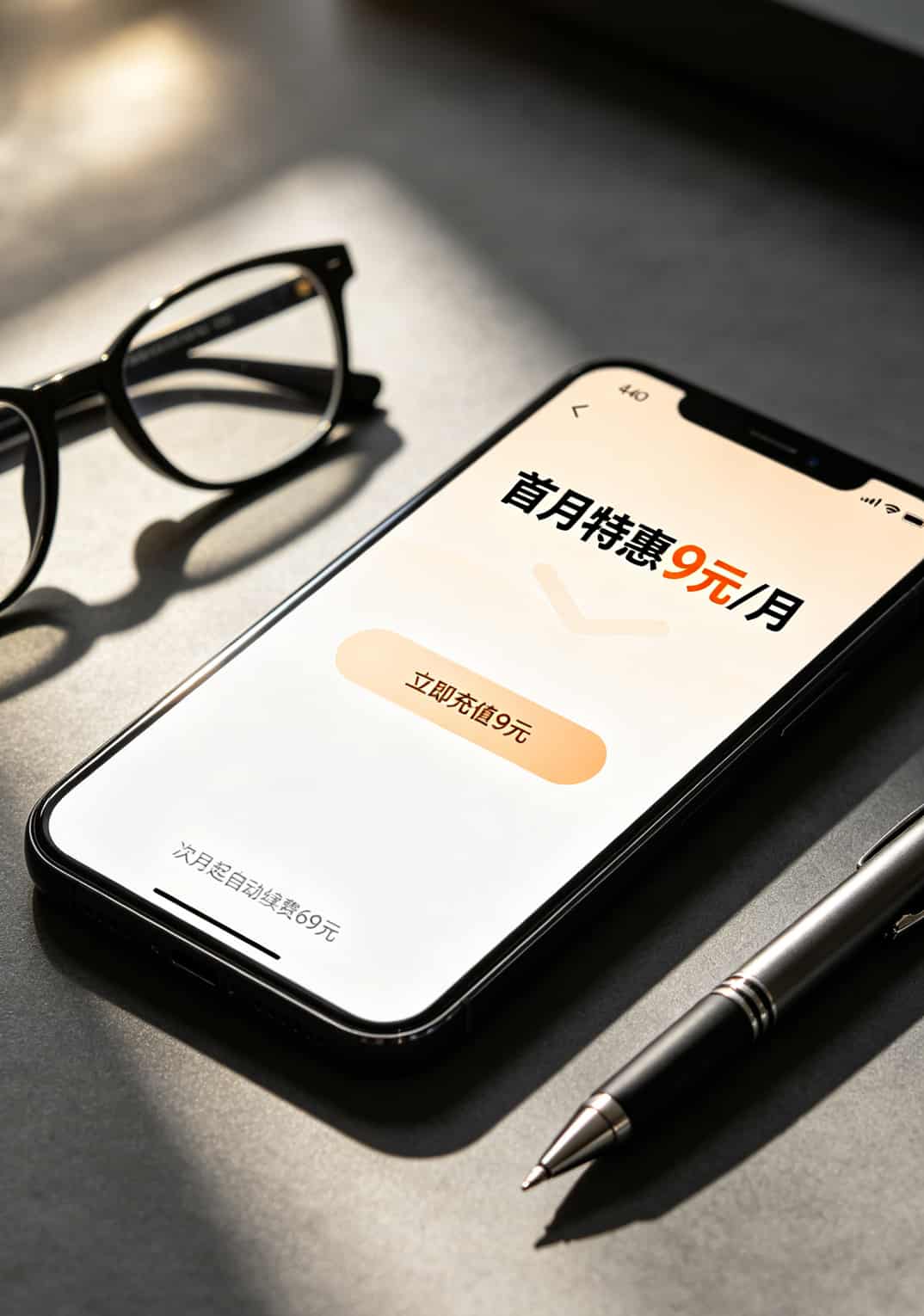 9元200g流量卡是什么套路?我替你们踩了3次坑,亏了1000块才弄明白 手机截图显示随身WiFi充值页面,首月9元大字,底部一行很小灰色的自动续费提示