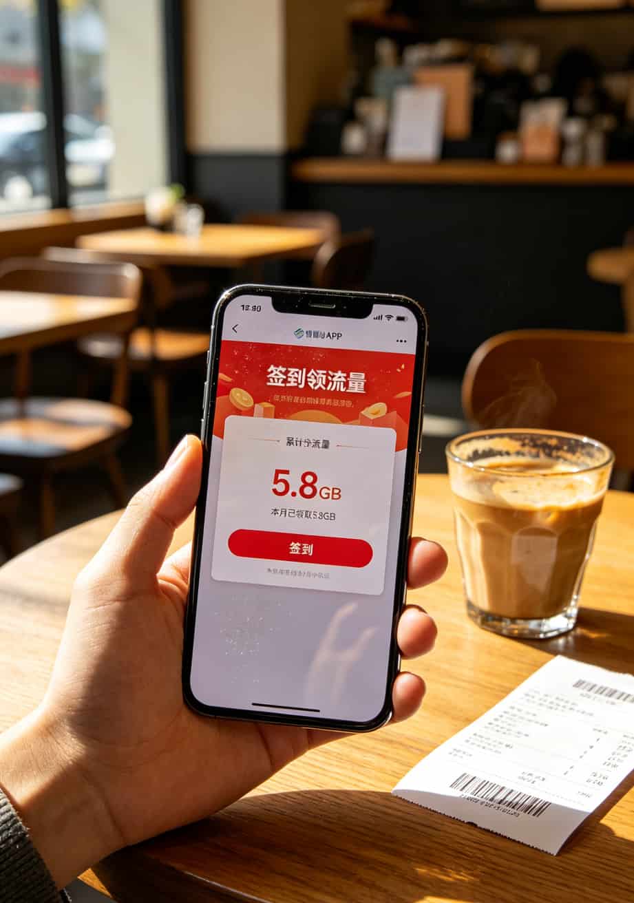 9块月租流量卡是真的吗?我烧了4台随身WiFi告诉你答案 移动App签到领流量页面截图