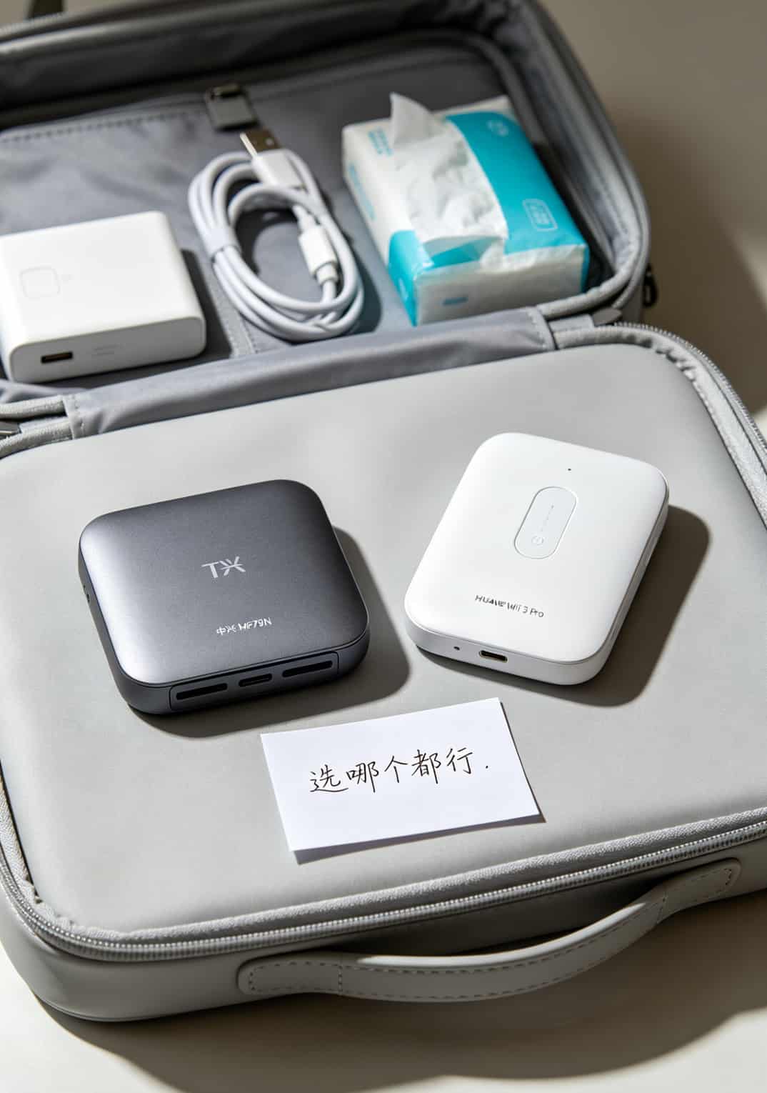 中兴MF79N和华为随行WiFi 3 Pro并排对比图